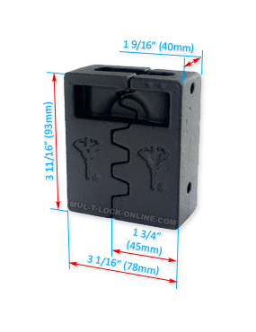 dimensionsprotege cadenas - has pour MULTLOCK