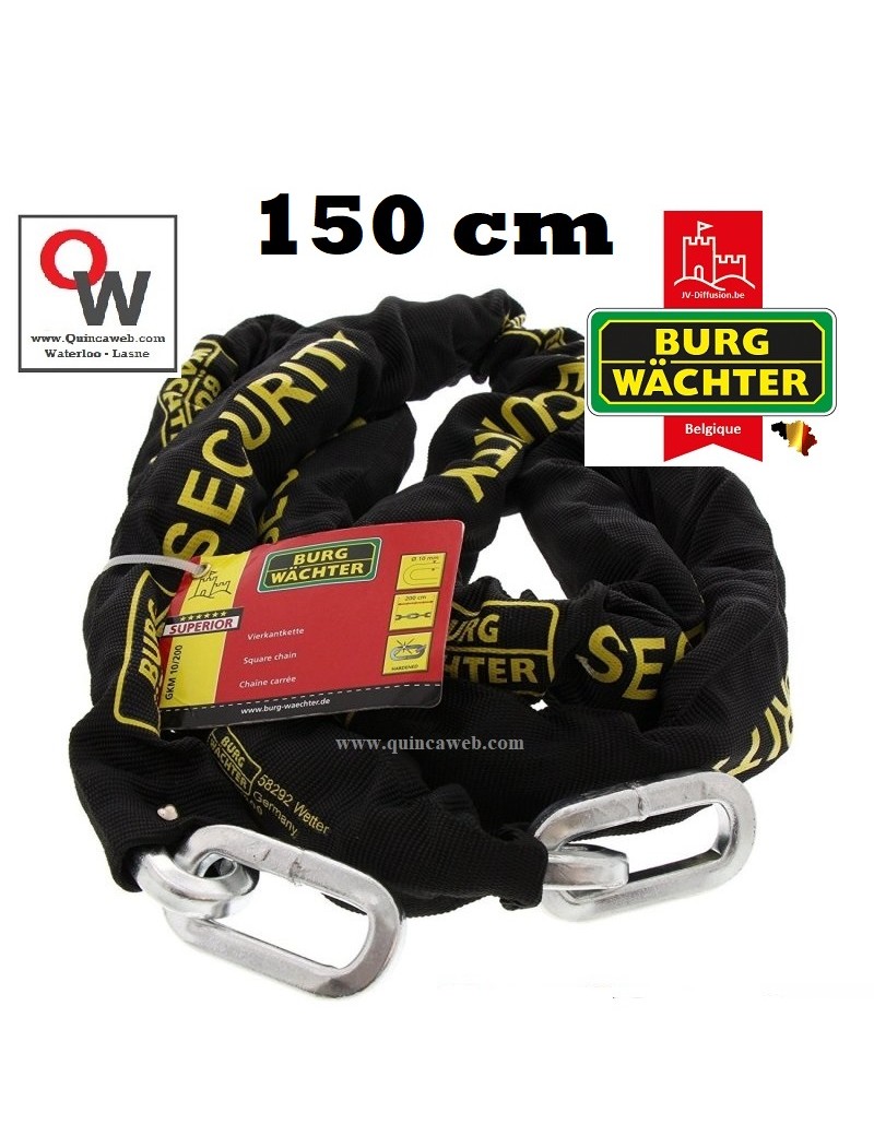 Catena Di Sicurezza Burg-Wächter 10mm - Lunghezza 1,5m Con Rivestimento Tessuto | Per Moto, Bici E Attrezzi - Foto 3