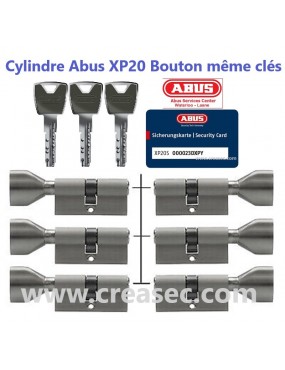 Cylindre Abus XP20 à bouton à même clé