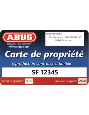 carte avec le code ppour copie abus