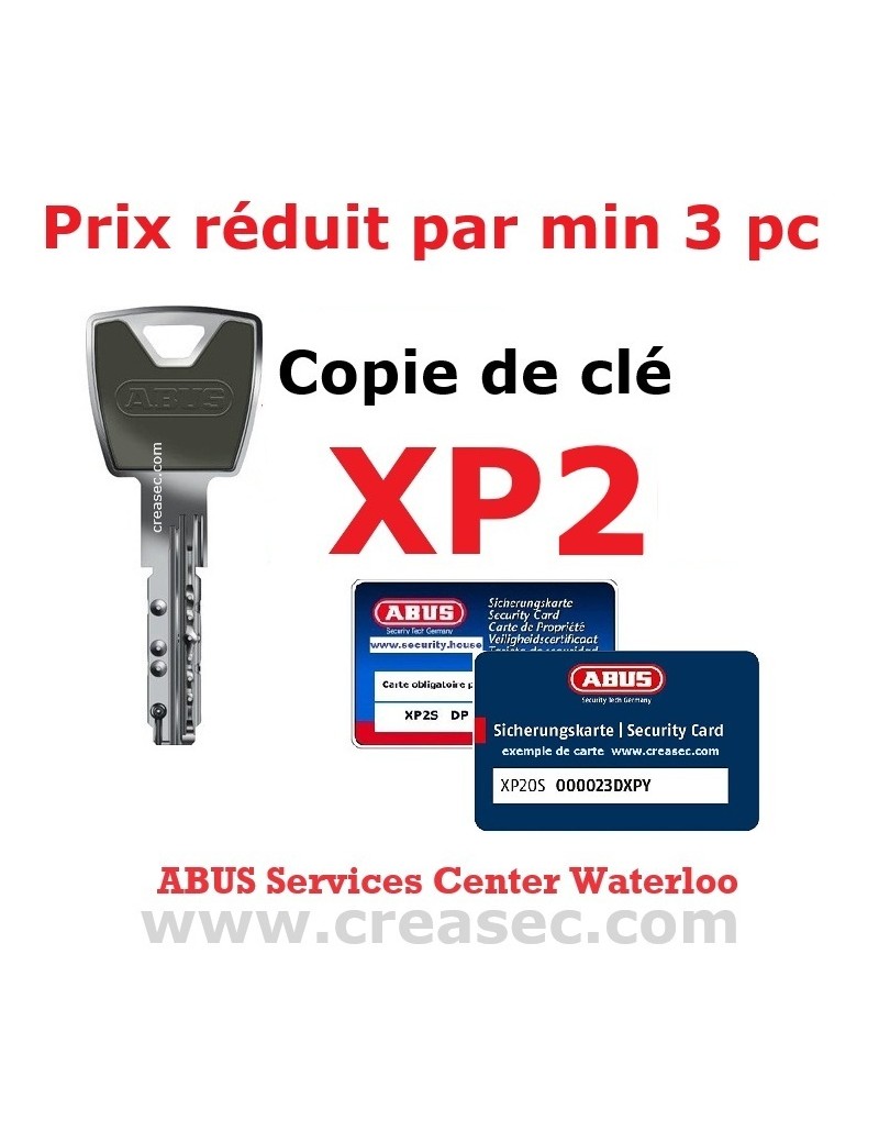 Double de clé Abus Xp2 suivant carte