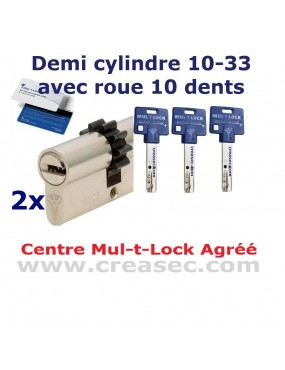 duo de demi cylindres avec roue 10 dents