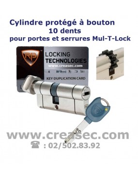 Cylindre a bouton 10 dents pour porte blindée