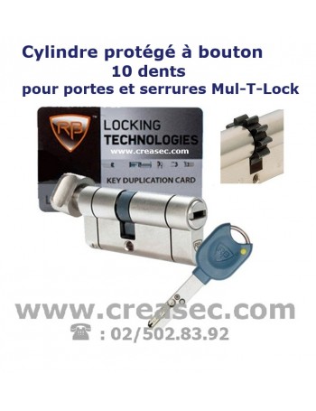 Cylindre a bouton 10 dents pour porte blindée