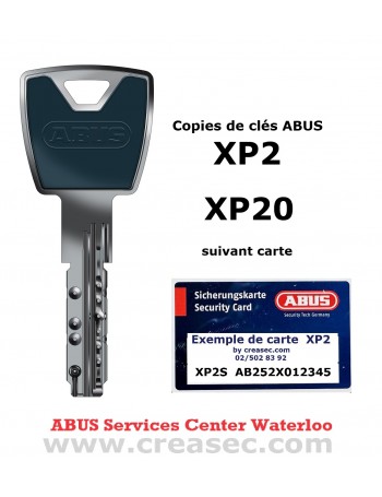 Double de clé Abus Xp2 suivant carte