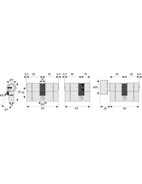 mesures cylindre Abus 35x40 mm